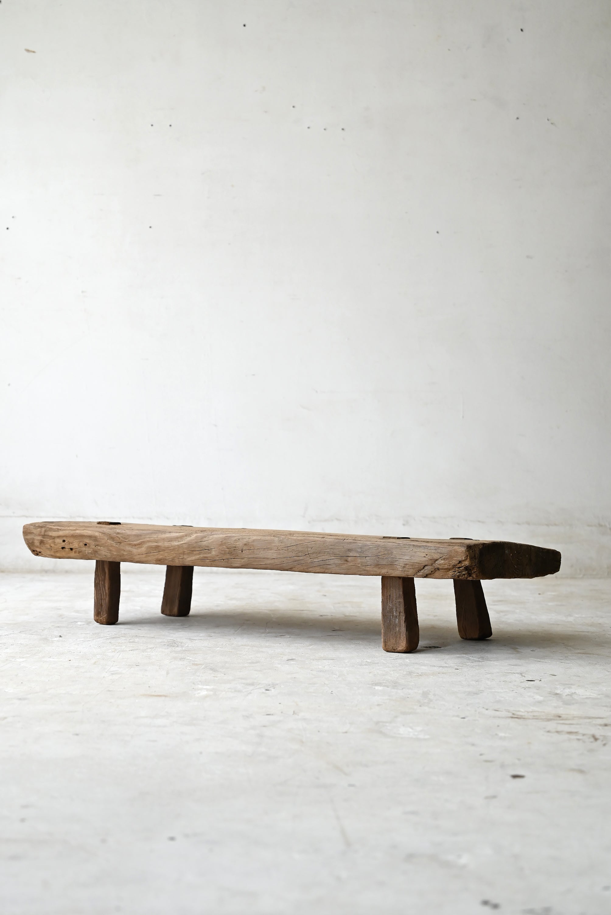 BE377時代古民具年代物木製関西火鉢銅金具天然木天板極厚7㎝